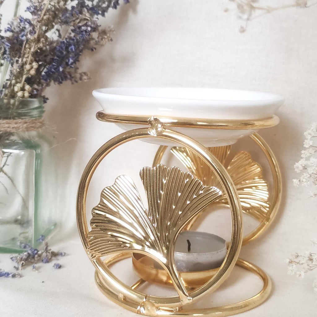 Ginkgo metallic burner for oils and wax melts