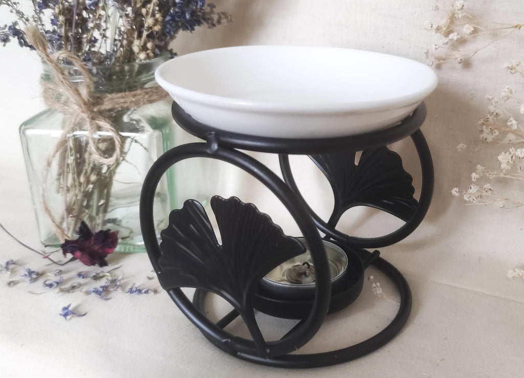 Ginkgo metallic burner for oils and wax melts